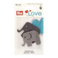 Prym Love Iron On Embroidered Motif Applique Elephant