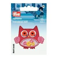 Prym Iron On Embroidered Motif Applique Red Owl