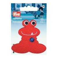 Prym Iron On Embroidered Motif Applique Red Monster