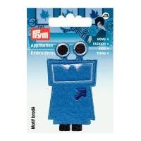 Prym Iron On Embroidered Motif Applique Blue Monster