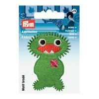 Prym Iron On Embroidered Motif Applique Green Monster