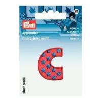 Prym Iron On Embroidered Kids Letter Motif Applique Letter C - Red & Multicoloured