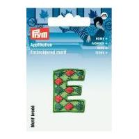 Prym Iron On Embroidered Kids Letter Motif Applique Letter E - Green & Multicoloured