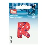 Prym Iron On Embroidered Kids Letter Motif Applique Letter R - Red & Multicoloured
