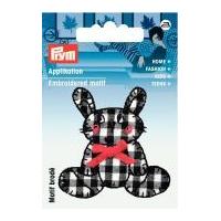 Prym Iron On Embroidered Motif Applique Chequered Rabbit