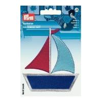 Prym Iron On Embroidered Motif Applique Sailing Ship