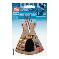 Prym Iron On Embroidered Motif Applique American Indian Tipi
