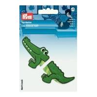 Prym Iron On Embroidered Motif Applique Separable Green Crocodile