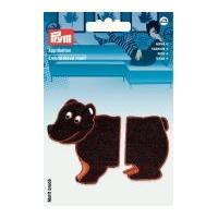 Prym Iron On Embroidered Motif Applique Separable Brown Bear