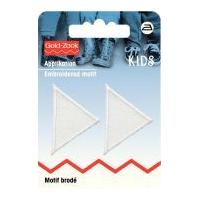 prym iron on embroidered triangular motif applique small white