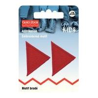 Prym Iron On Embroidered Triangular Motif Applique Small - Red