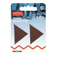 prym iron on embroidered triangular motif applique small brown