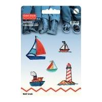 Prym Self Adhesive Embroidered Motif Applique Ships