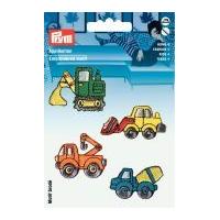 Prym Self Adhesive Embroidered Motif Applique Building Contractor Vehicles