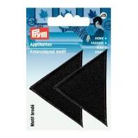 Prym Iron On Embroidered Triangular Motif Applique Large - Black