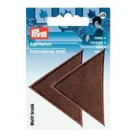 prym iron on embroidered triangular motif applique large brown