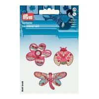 prym self adhesive embroidered motif applique flower butterfly