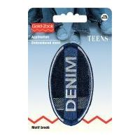 Prym Iron On Embroidered Jeans Label Motif Oval Denim