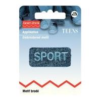 prym iron on embroidered jeans label motif sport