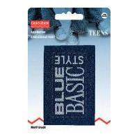Prym Iron On Embroidered Jeans Label Motif Blue Basic Style