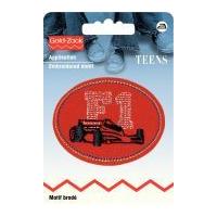 Prym Iron On Embroidered Motif Applique Red Oval F1 Patch