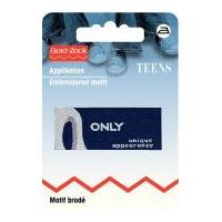 Prym Iron On Embroidered Label Motif Applique Rectangular Blue Only