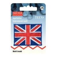 prym iron on embroidered motif applique uk flag