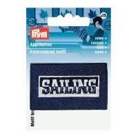 Prym Iron On Embroidered Label Motif Applique Sailing