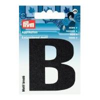 Prym Iron On Embroidered Letter Motif Applique Letter B - Black