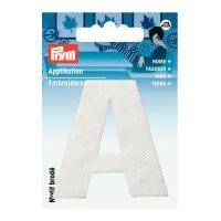 Prym Iron On Embroidered Letter Motif Applique Letter A - White