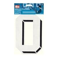 Prym Iron On Embroidered Number Motif Applique Large Number 0 - White