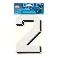 Prym Iron On Embroidered Number Motif Applique Large Number 2 - White