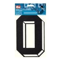 Prym Iron On Embroidered Number Motif Applique Large Number 0 - Black