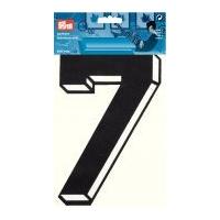 Prym Iron On Embroidered Number Motif Applique Large Number 7 - Black