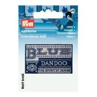 Prym Iron On Embroidered Label Motif Applique Blue Dandoo