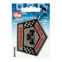 prym iron on embroidered label motif applique champion ferrari