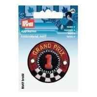 Prym Iron On Embroidered Applique Patch Round Grand Prix