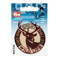 prym iron on embroidered applique patch wild life stag