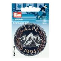 Prym Iron On Embroidered Applique Patch Round Alps 1994