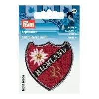 Prym Iron On Embroidered Applique Patch Highland W. Edelweiss