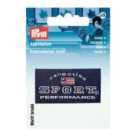 prym iron on embroidered label motif applique sport perform