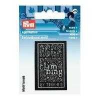 prym iron on embroidered label motif applique climbing