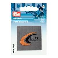 prym iron on embroidered label motif applique play