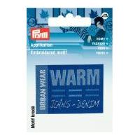 prym iron on embroidered label motif applique urban wear warm