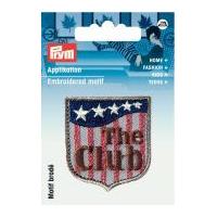 prym iron on embroidered label motif applique the club