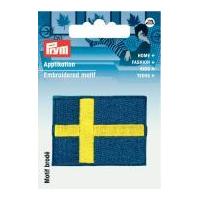 prym iron on embroidered motif applique sweden flag