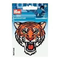 Prym Iron On Embroidered Motif Applique Tiger's Head