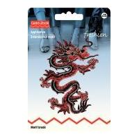 prym iron on embroidered motif applique asian dragon