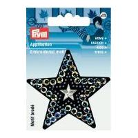 Prym Iron On Embroidered Motif Applique Star With Sequins