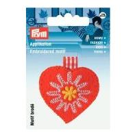 Prym Iron On Embroidered Motif Applique Country Style Heart